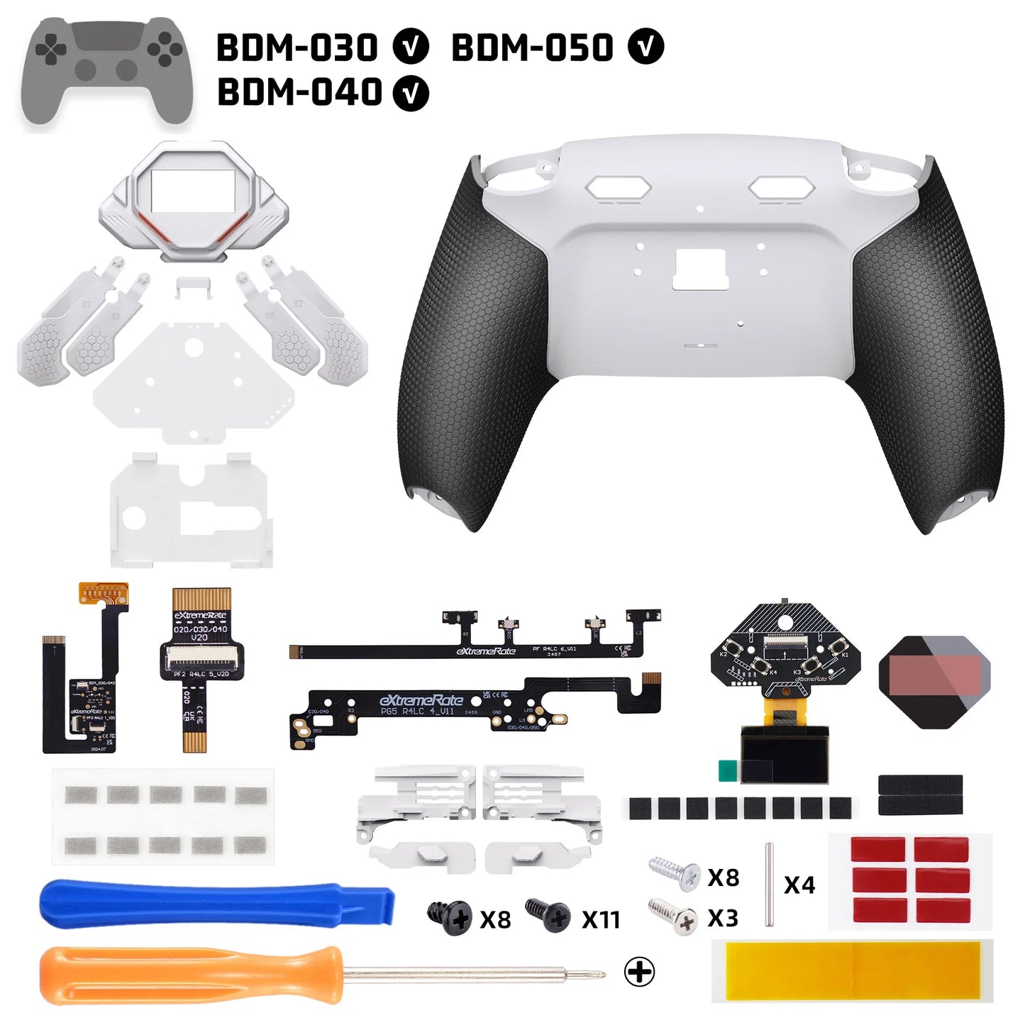 eXtremeRate SPARK Back Paddles Kit for ps5 Controller BDM-030 040 050 Models, Remappable 4 Back Buttons Set - Rubberized Black