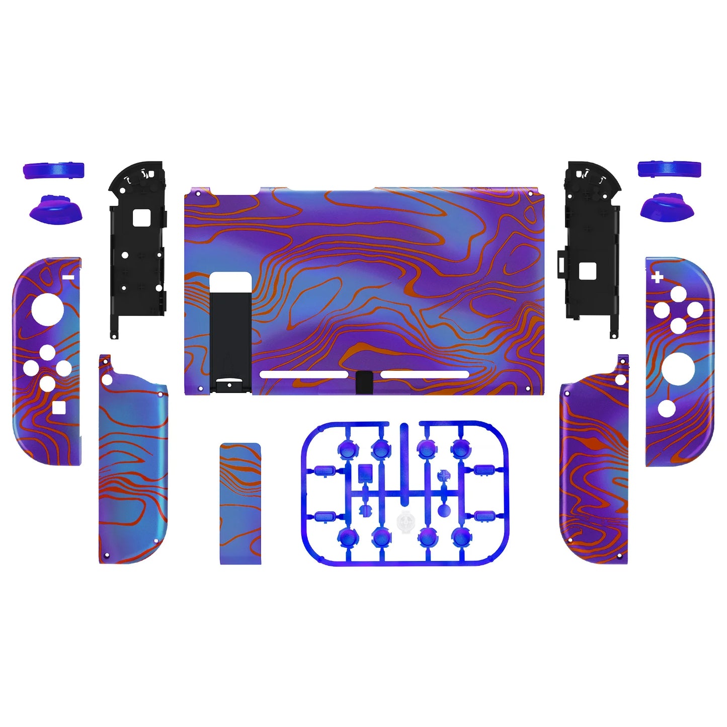 eXtremeRate Custom Patterned Console Back Plate Housing Shell with Full Set Buttons for Nintendo Switch