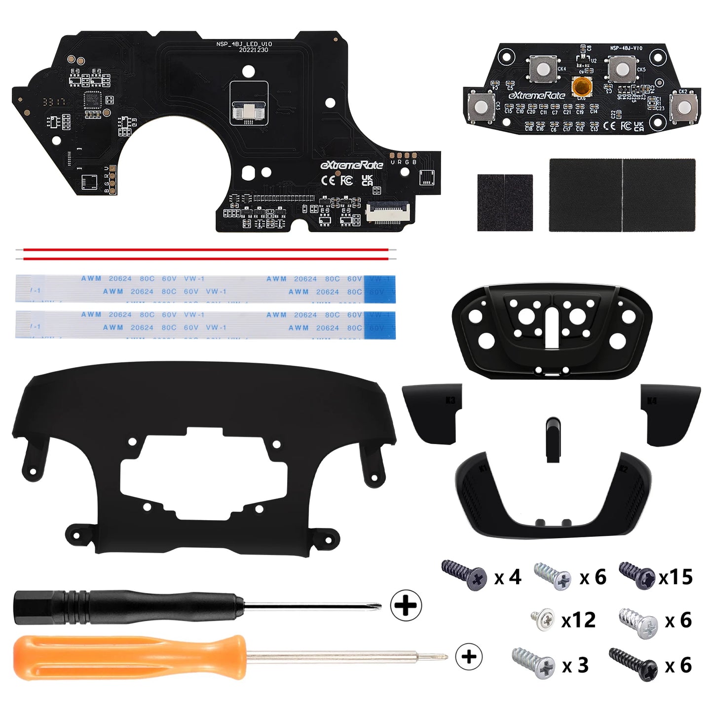 eXtremeRate Programable RISE4 Remap Kit for Nintendo Switch Pro Controller, Upgrade Board Back Shell & Back Buttons - 4 colors