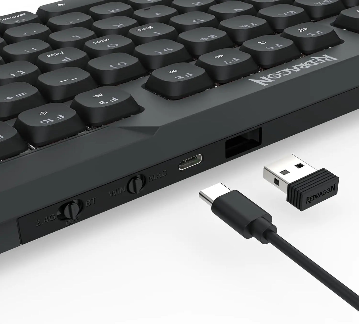 Redragon K706 PRO 75% Wireless Gasket RGB Gaming 3-Modes 82 Keys Low-Profile Linear Red Switch Keyboard