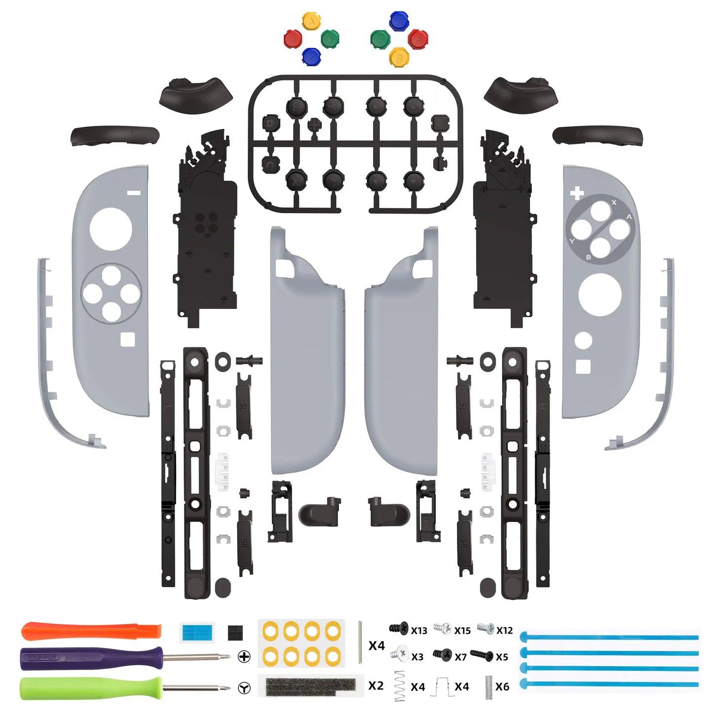 eXtremeRate DIY Replacement Housing Case Buttons with Tools for Joycon 2, for Nintendo Switch 2 - Wood Grain