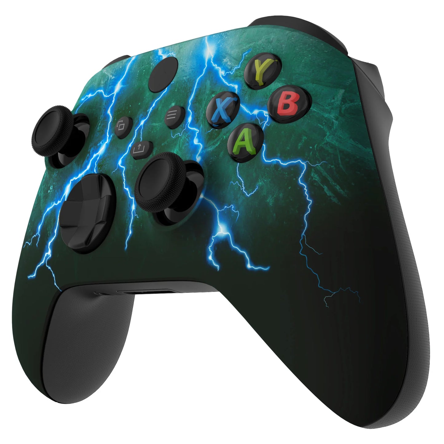 eXtremeRate Replacement Front Housing Shell for Xbox Series X & S Controller - Green Storm Thunder