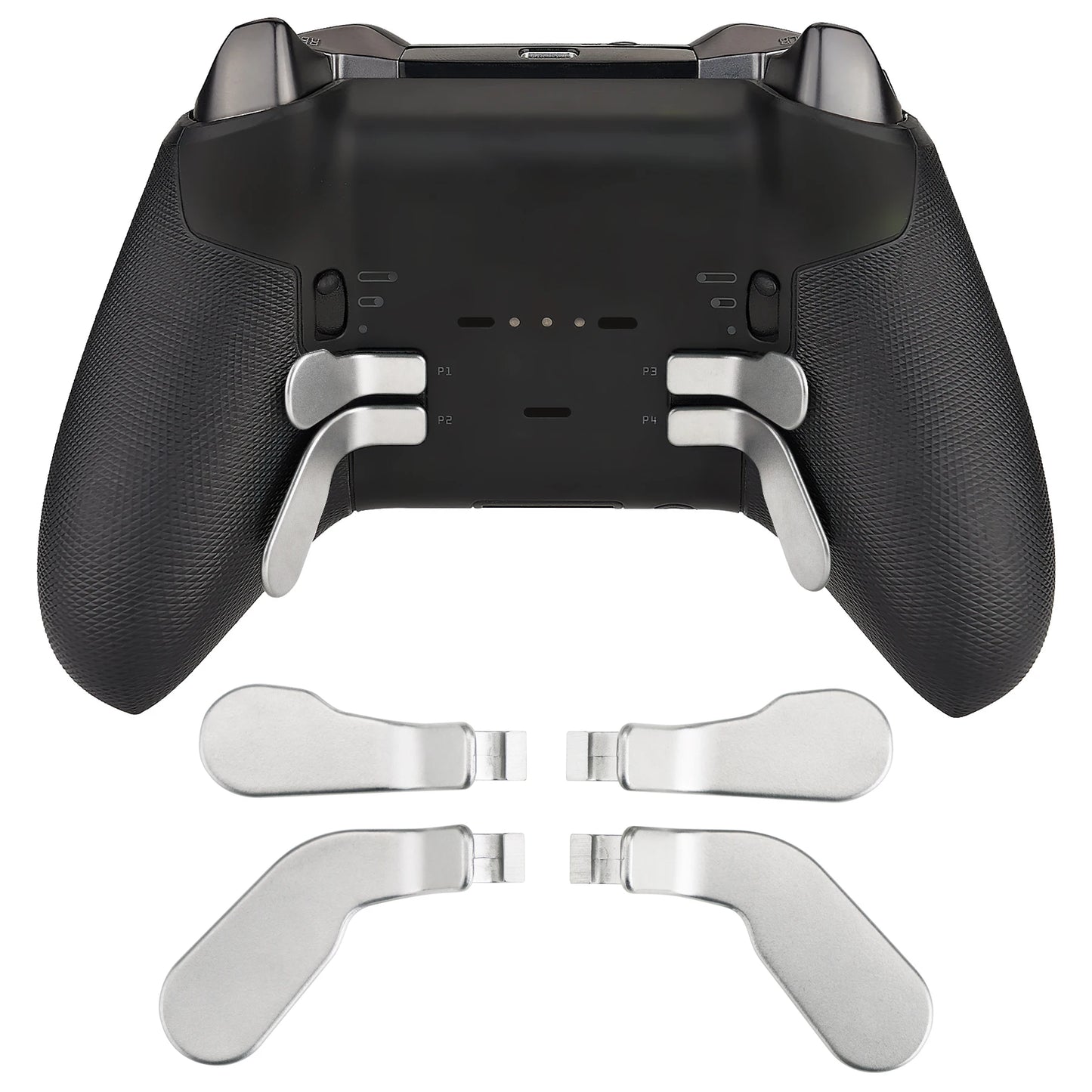 eXtremeRate Metal Stainless Steel Replacement Paddles Hair Trigger Compatible with Xbox One Elite Series 1 / Series 2 Controller