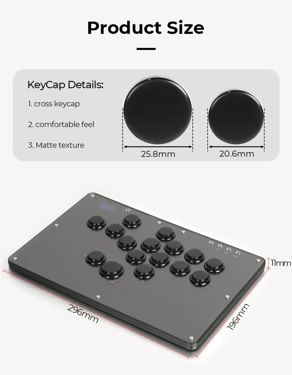 Haute42 U16 Arcade Leverless Controller for PC/PS5/PS4/Switch