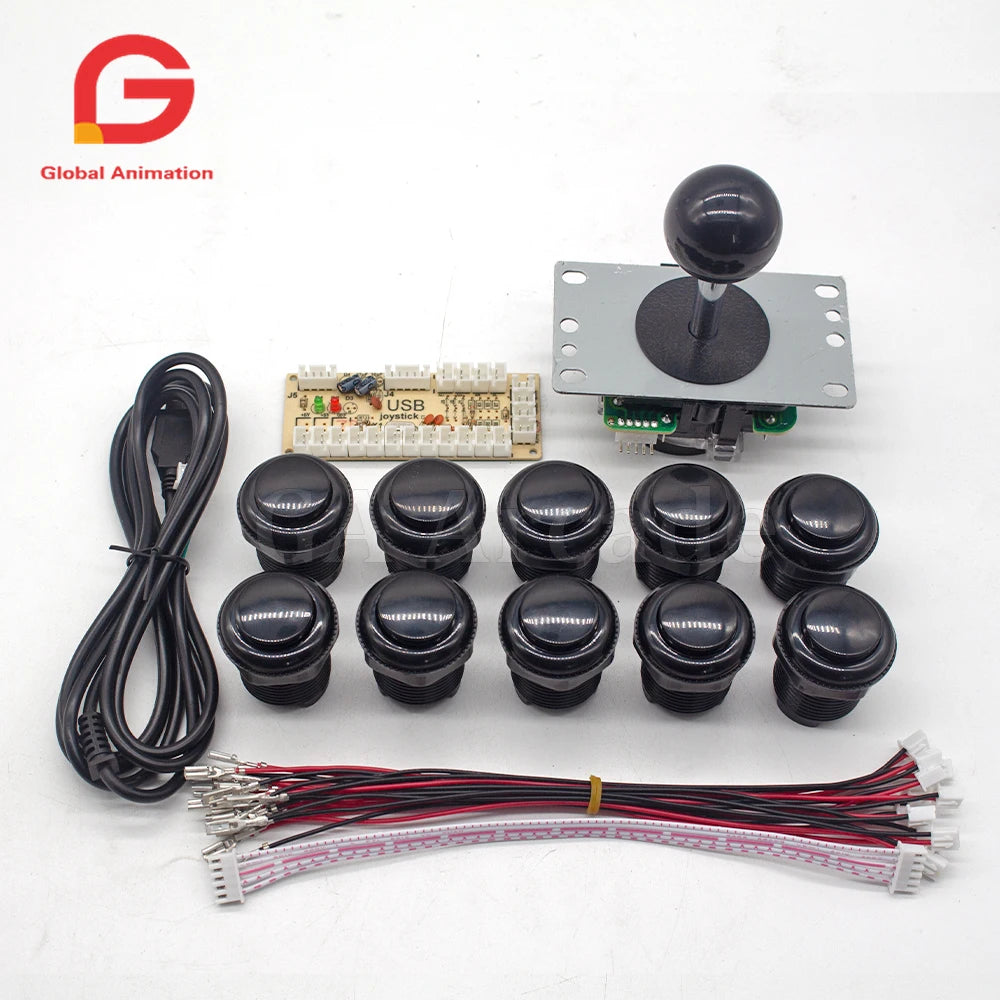 Built-in Push Button & Joystick for Arcade DIY Kit
