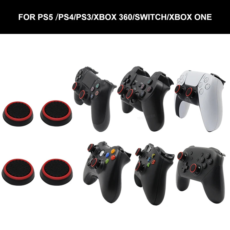 4Pcs Silicone Gel Thumb Grips Cover For Sony PS5/PS4/PS3 For XBOX One Series X/S & Switch