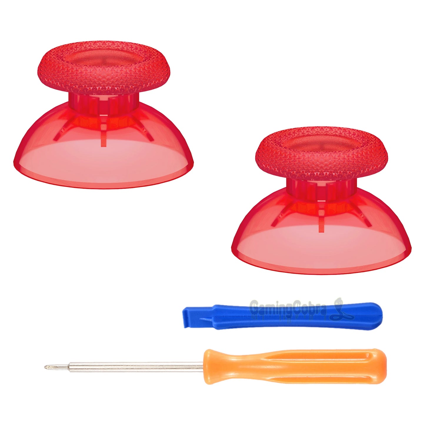 eXtremeRate 2 PCS Clear 3D Joystick Caps for PS5 for PS4 All Model Controllers Replacement Thumbsticks Analog Thumb Sticks Grip