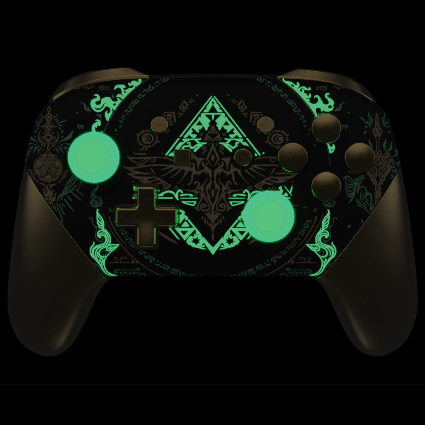 eXtremeRate Replacement Housing Shell with Buttons for Nintendo Switch Pro - Totem of Kingdom (Glow in Dark)