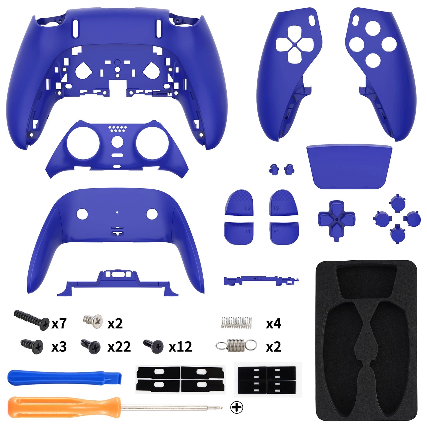 eXtremeRate Black Full Set Housing Shell with Buttons Touchpad Cover for ps5 Edge Controller - Single & Transparent Series