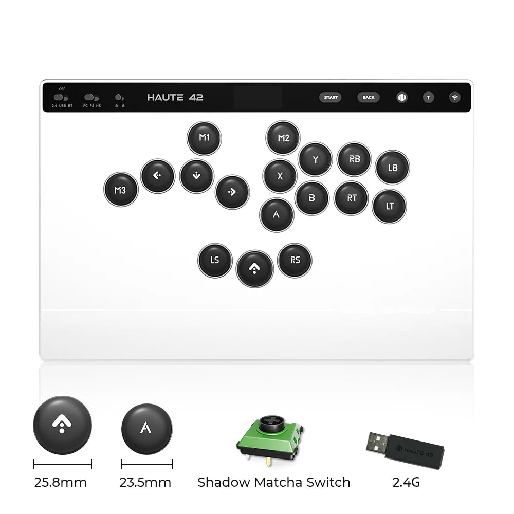Haute42 W-P1 Wired/2.4G Wireless Hitbox Leverless Controller For PC/PS5/Switch