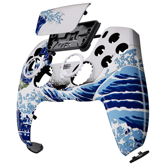 eXtremeRate LUNA Redesigned Replacement Front Shell Touchpad For ps5 Controller BDM-010/020/030/040/050 -The Great Wave
