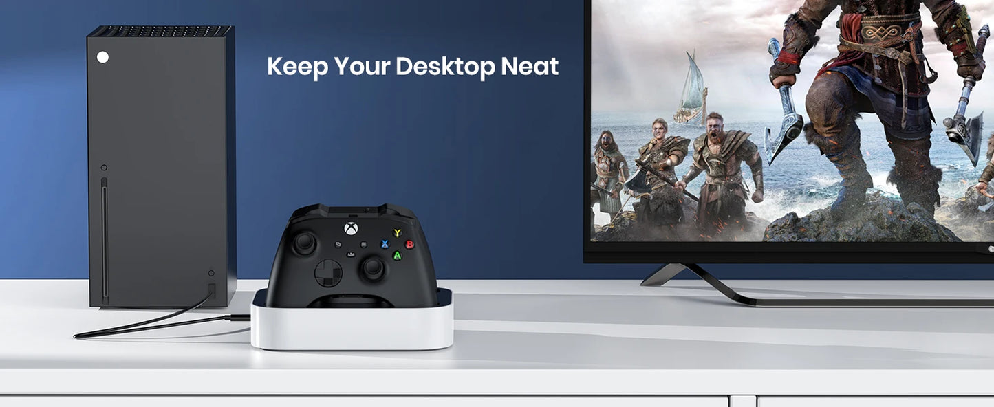 NEWDERY Controller Charger Station for Xbox One/Series X|S Controller Fast Charging Dock with 1100mAh Rechargeable Battery Packs