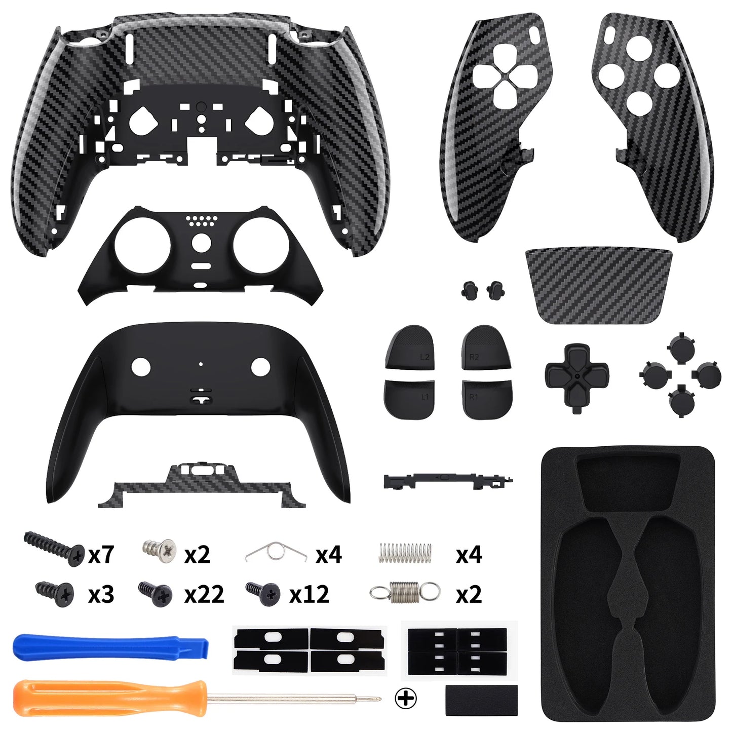 eXtremeRate Full Set Housing Shell with Buttons Touchpad Cover for ps5 Edge Controller - Patterned Series