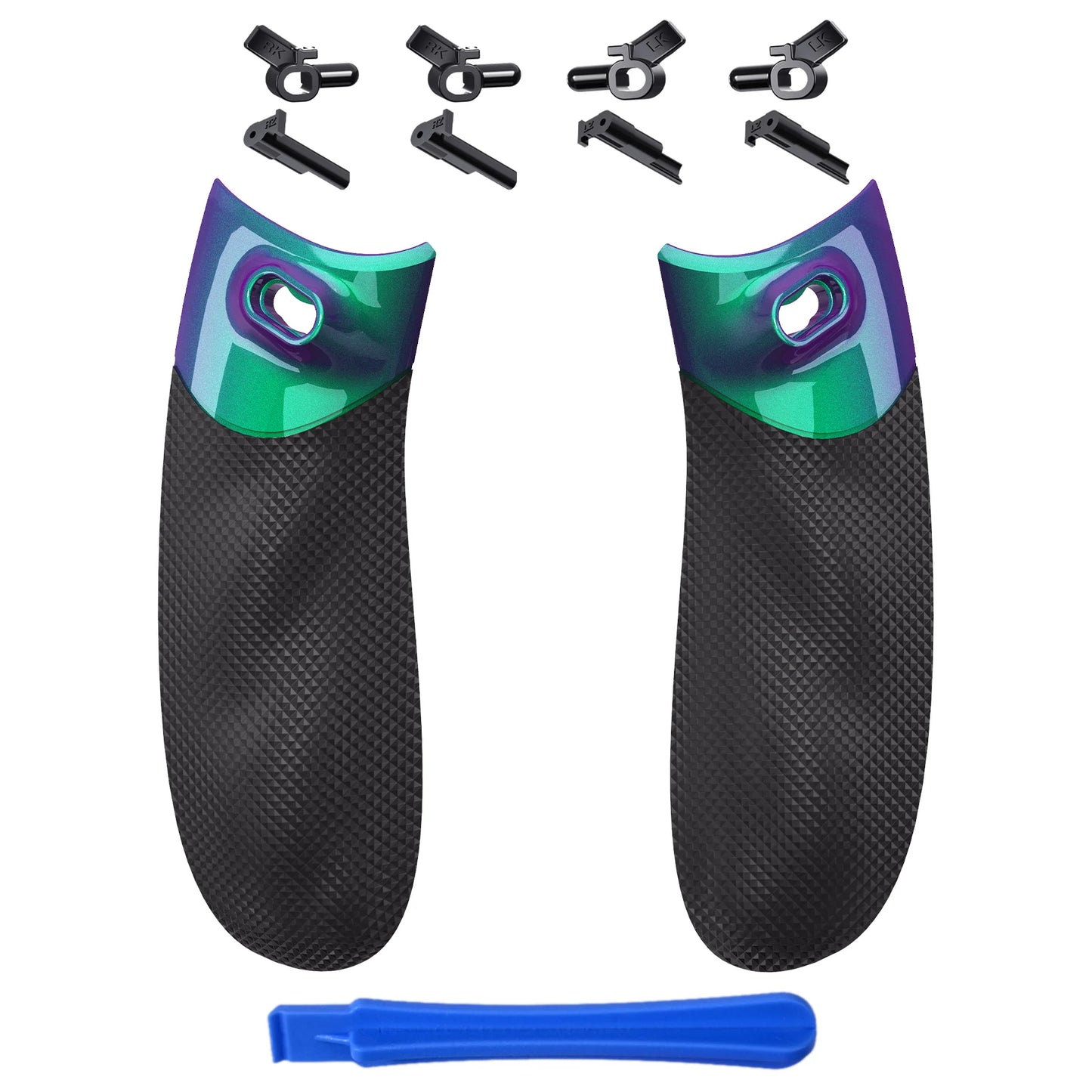 eXtremeRate FLEXOR Rubberized Side Rails Grips Trigger Stop Kit for Xbox Core Wireless Controller, Trigger Stopper Handle Grips