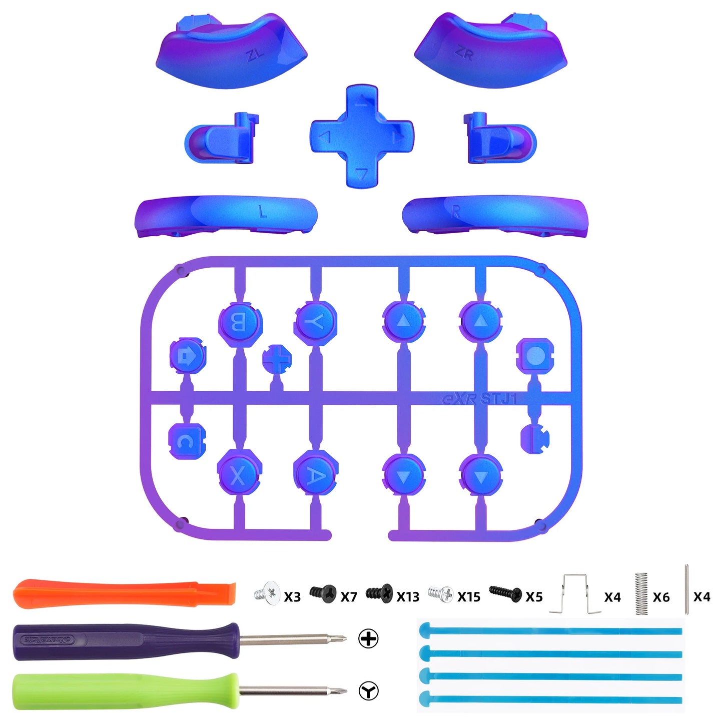 eXtremeRate DIY Replacement Chrome Full Set Buttons for Nintendo Switch 2 for Joycon 2