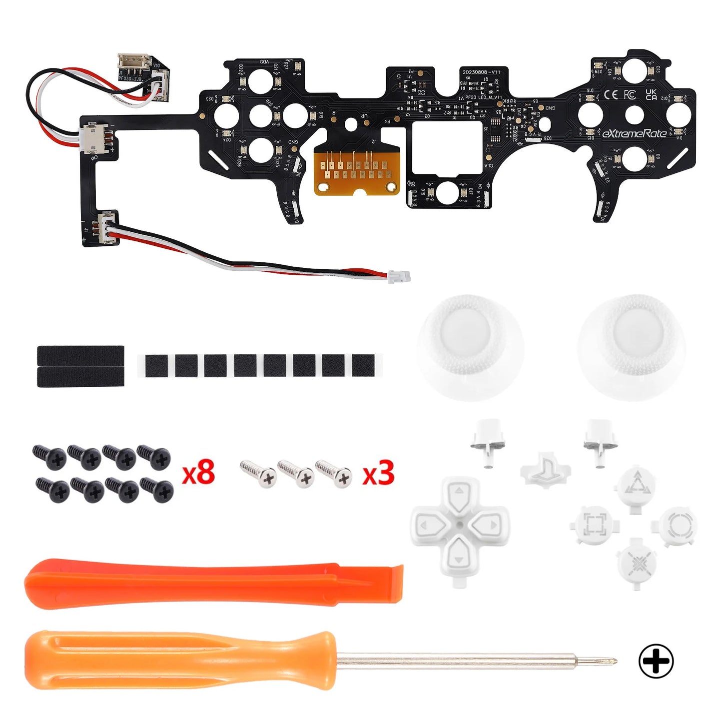 eXtremeRate 7 Colors 9 Modes Luminated Dpad Thumbsticks Share Home Face Buttons for ps5 Controller BDM-030 & BDM-040 & BDM-050