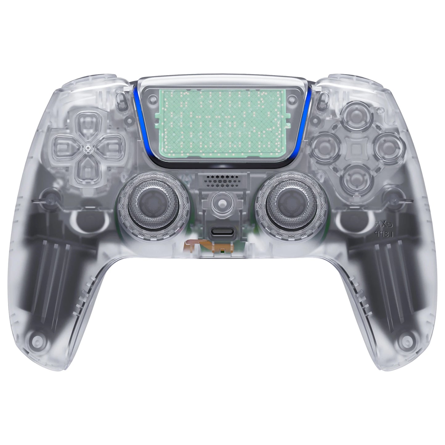 eXtremeRate Luna Redesigned Full Set Housing Shell Buttons Touchpad Cover for ps5 Controller BDM-030/040/050 - Clear Series