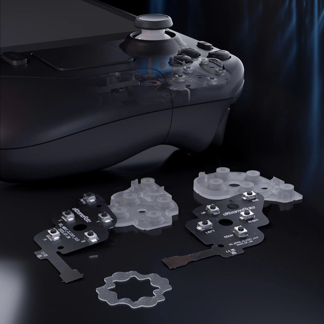 eXtremeRate Face Clicky Kit for Steam Deck LCD Handheld Console, Custom Dpad View A B X Y Menu Keys Face Button Mouse Clicky Kit