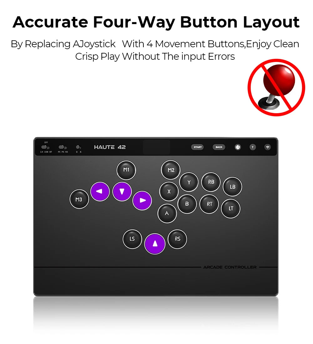 Haute42 W-P1 Wired/2.4G Wireless Hitbox Leverless Controller For PC/PS5/Switch