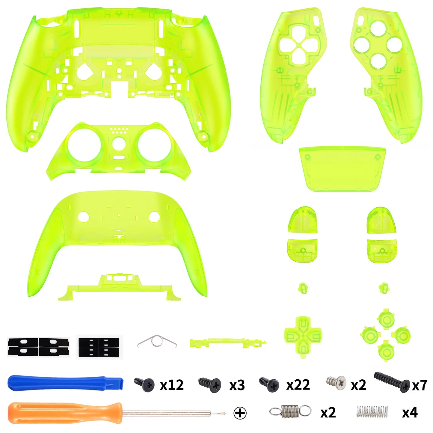 eXtremeRate Black Full Set Housing Shell with Buttons Touchpad Cover for ps5 Edge Controller - Single & Transparent Series