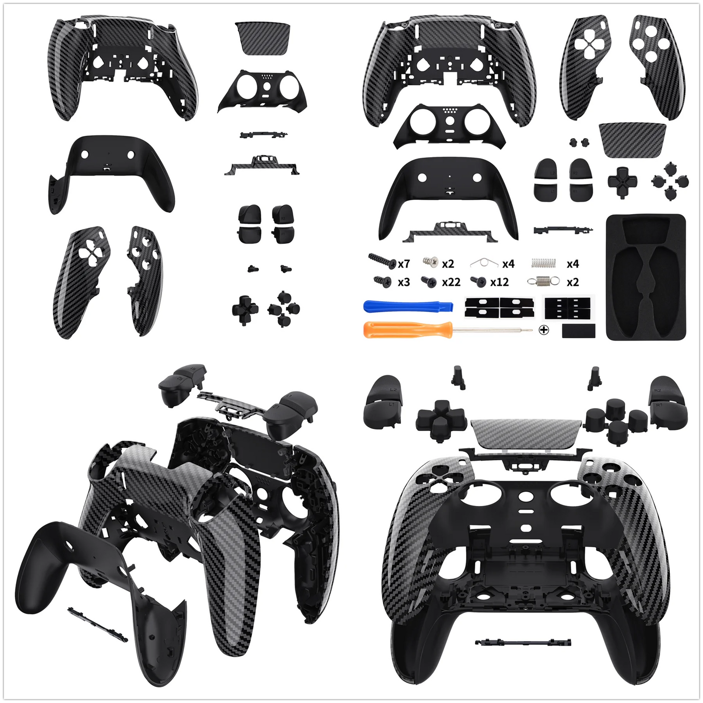 eXtremeRate Full Set Housing Shell with Buttons Touchpad Cover for ps5 Edge Controller - Patterned Series