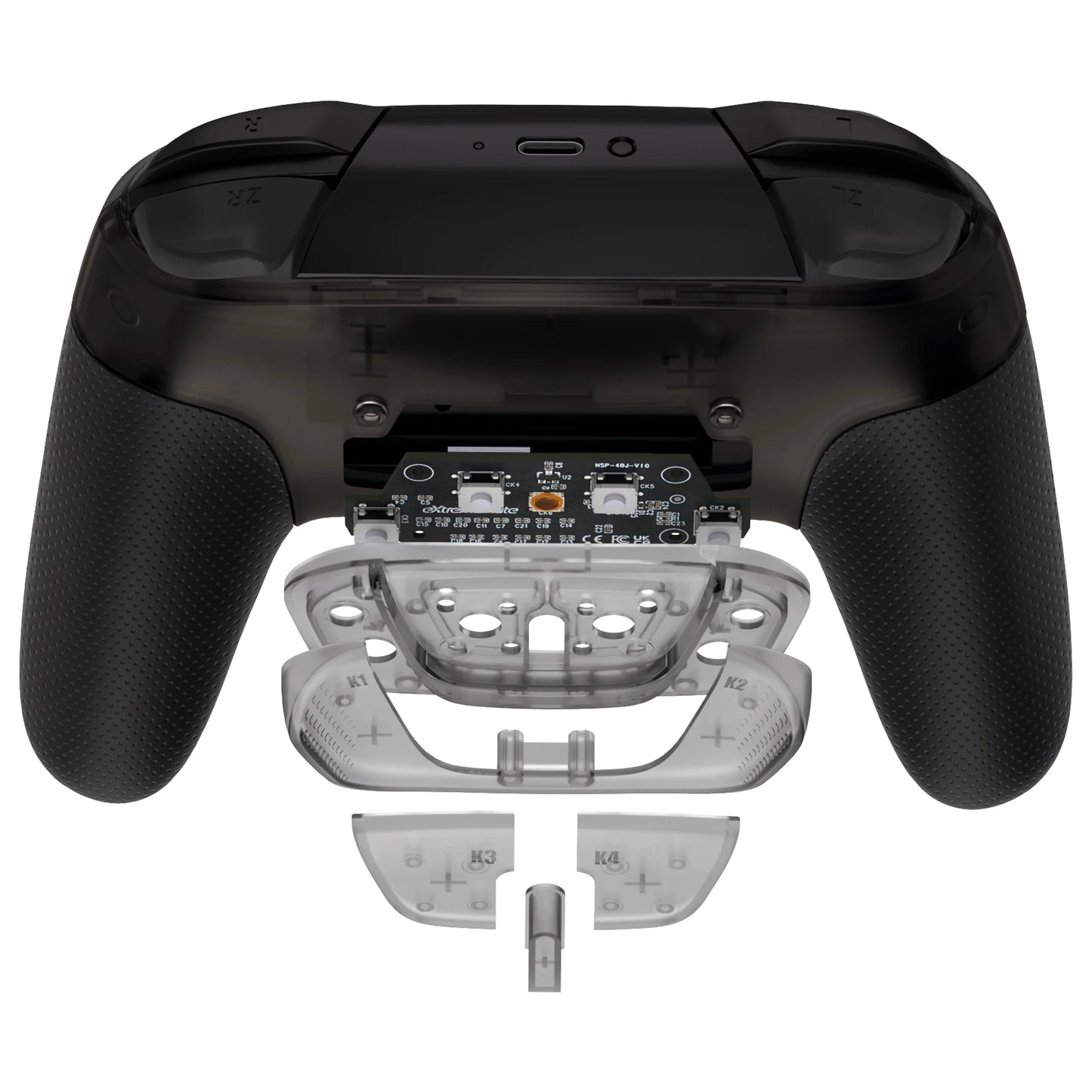 eXtremeRate Programable RISE4 Remap Kit for Nintendo Switch Pro Controller, Upgrade Board Back Shell & Back Buttons - 4 colors