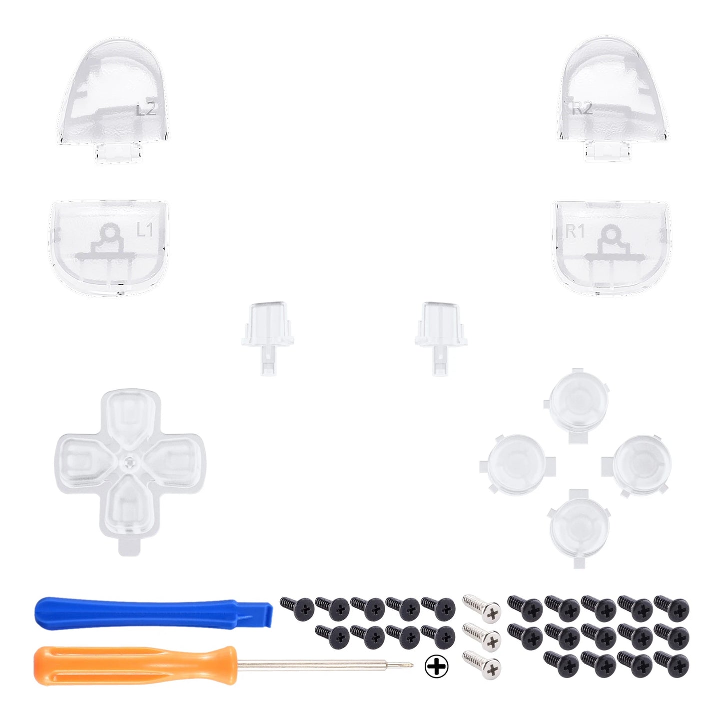 eXtremeRate Full Set Buttons Compatible with ps5 Controller BDM-030/040/050,  D-pad R1 L1 R2 L2 Share Options Face Button