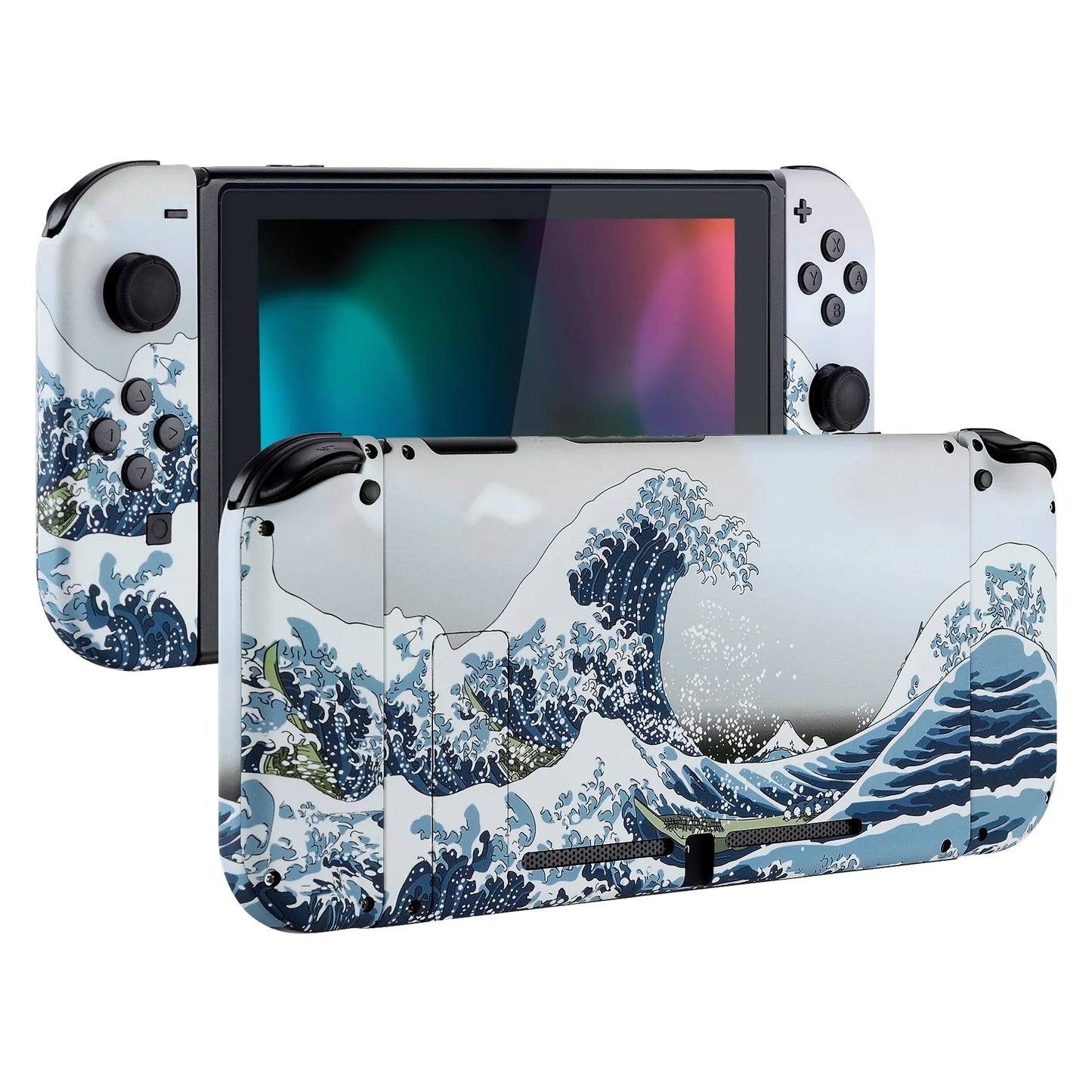 eXtremeRate Custom Patterned Console Back Plate Housing Shell with Full Set Buttons for Nintendo Switch
