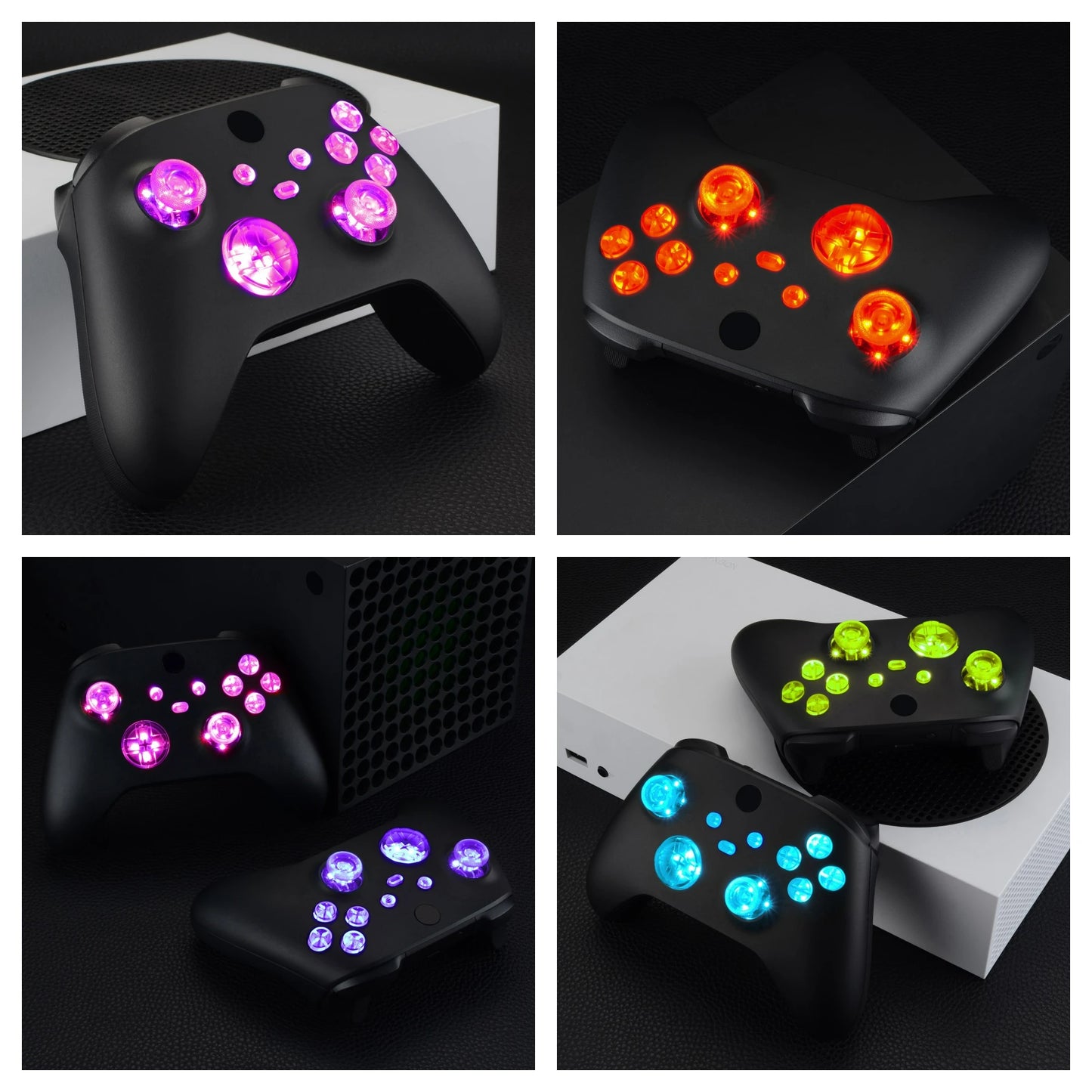 eXtremeRate Multi-Colors Luminated DTF V2 LED Kit for Xbox Series X/S Controller Model 1914, D-pad Thumbsticks Buttons