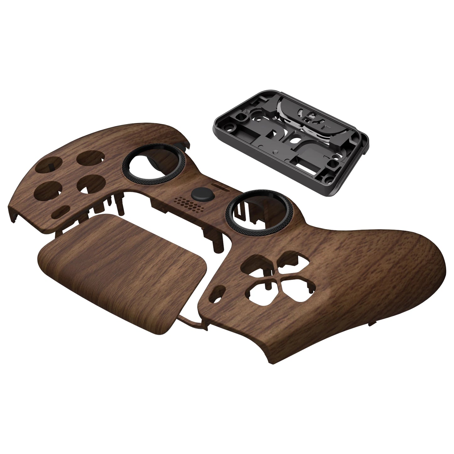 eXtremeRate LUNA Redesigned Replacement Shell Touchpad for ps5 Controller BDM-010/020/030/040/050 - Wood Grain