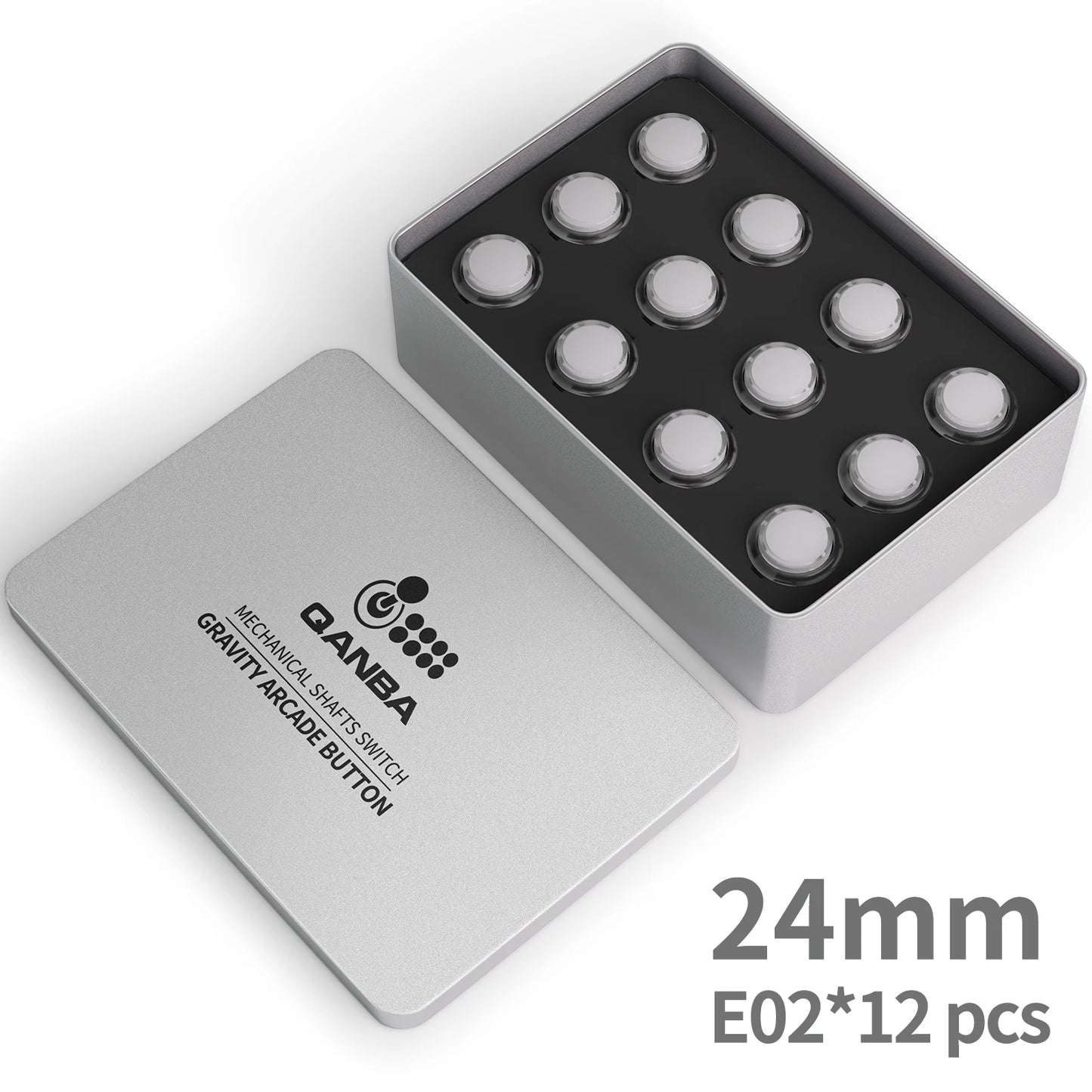 Qanba Gravity KS Mechanical Shafts Silent Pushbutton 24mm/30mm Arcade Button Snap-in (Boxed)