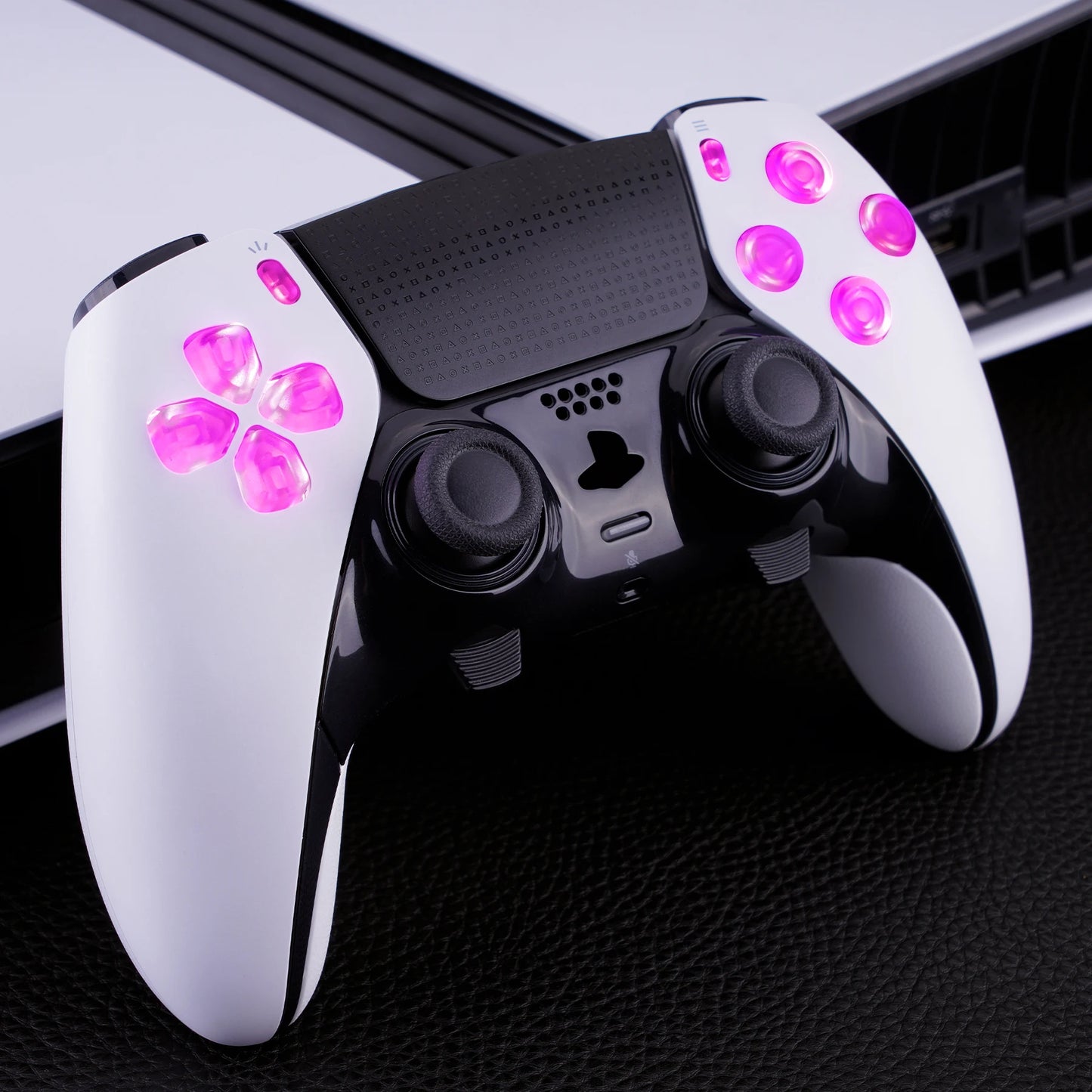 eXtremeRate Multi-Colors RGB Luminated D-pad Action Create Option Home Face Buttons D&F LED Kit for ps5 Edge Controller