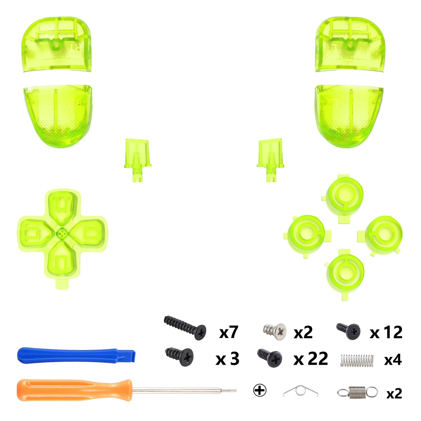eXtremeRate Replacement Clear Full Set Buttons for ps5 Edge Controller