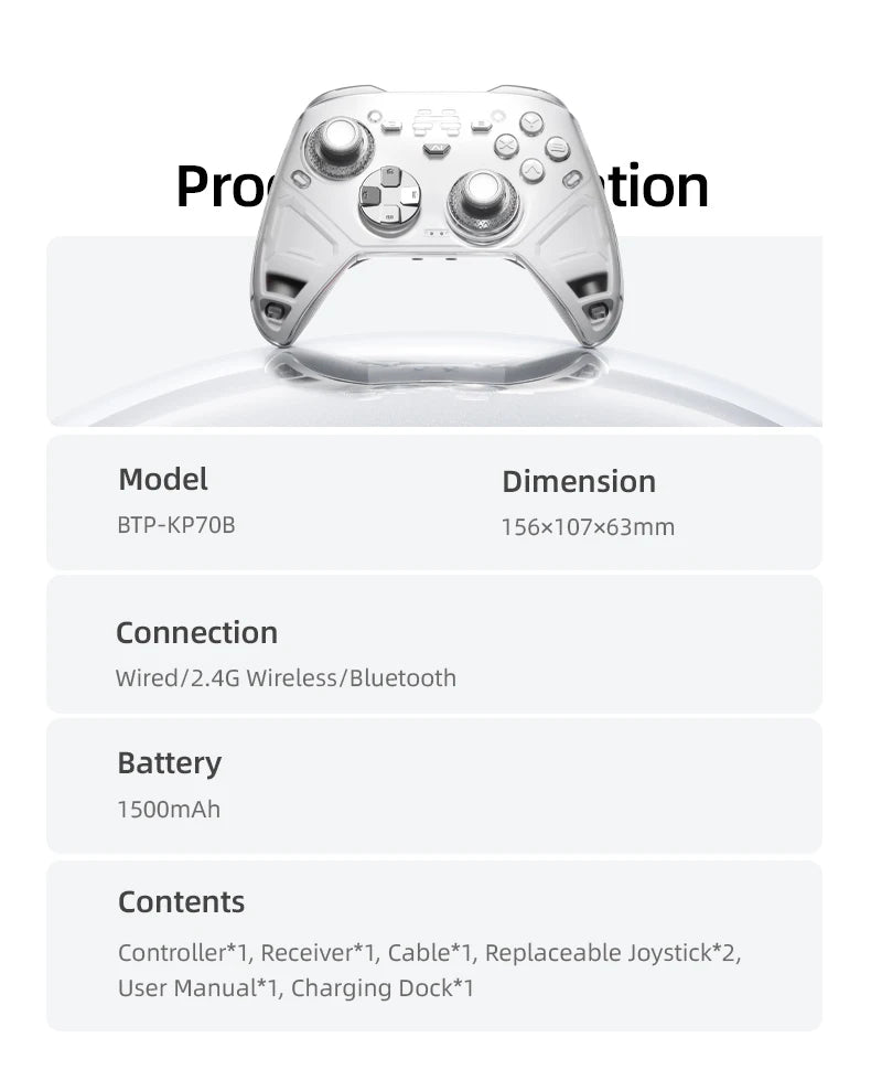 Beitong KP70 Elite: AI-Enhanced Wireless Gaming Controller  for PC/Switch 1&2/Android