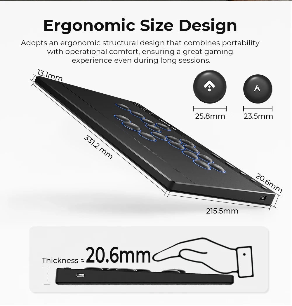 Haute42 W-P1 Wired/2.4G Wireless Hitbox Leverless Controller For PC/PS5/Switch
