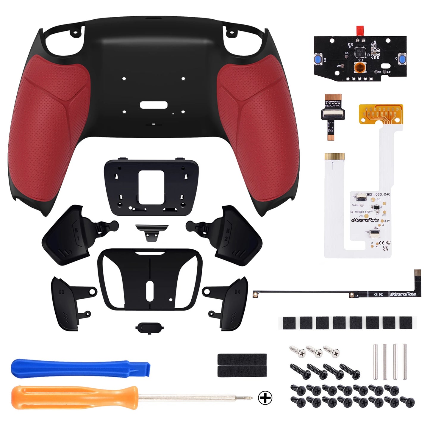 eXtremeRate Programable RISE4 V3 Remap Kit for ps5 Controller BDM-030/040/050, Upgrade Board & Redesigned Back Shell & Buttons