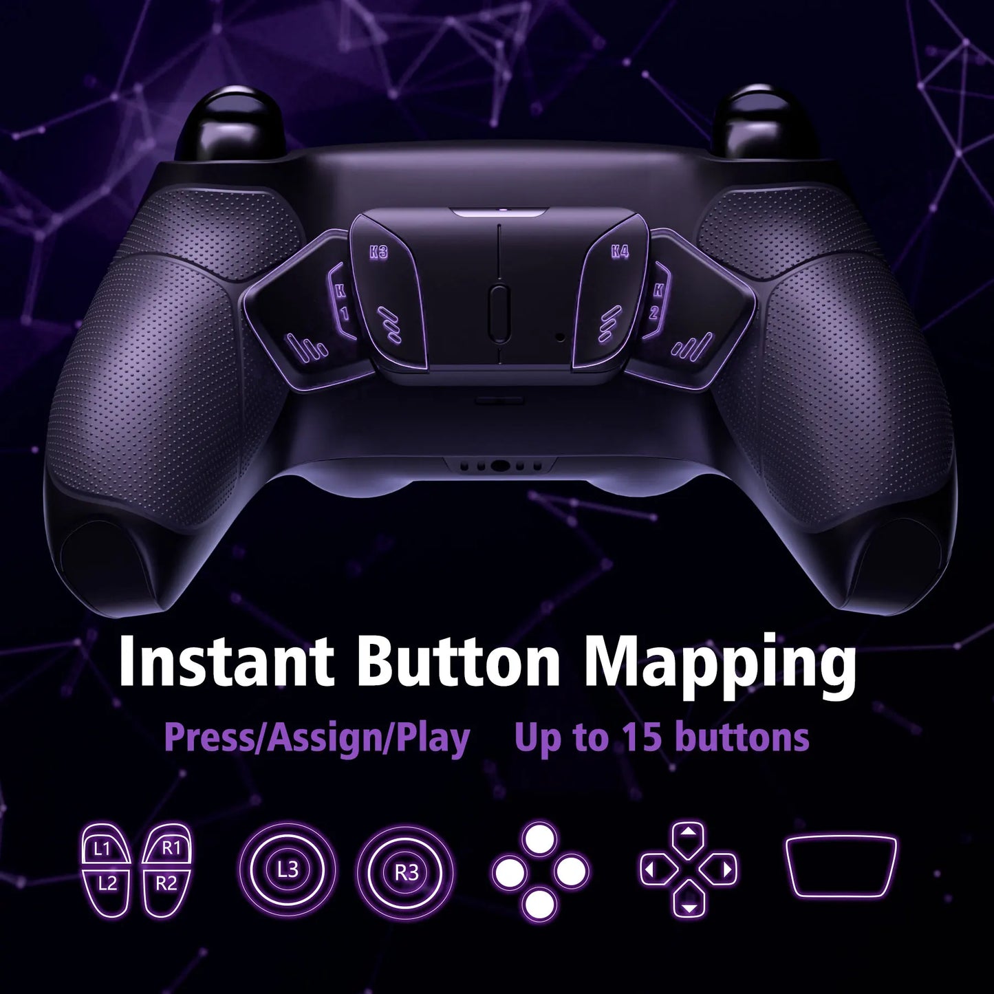 eXtremeRate Remappable RISE 4.0 Remap Kit, Upgrade Board & Redesigned Back Shell & 4 Back Buttons for ps5 Controller BDM-010&020