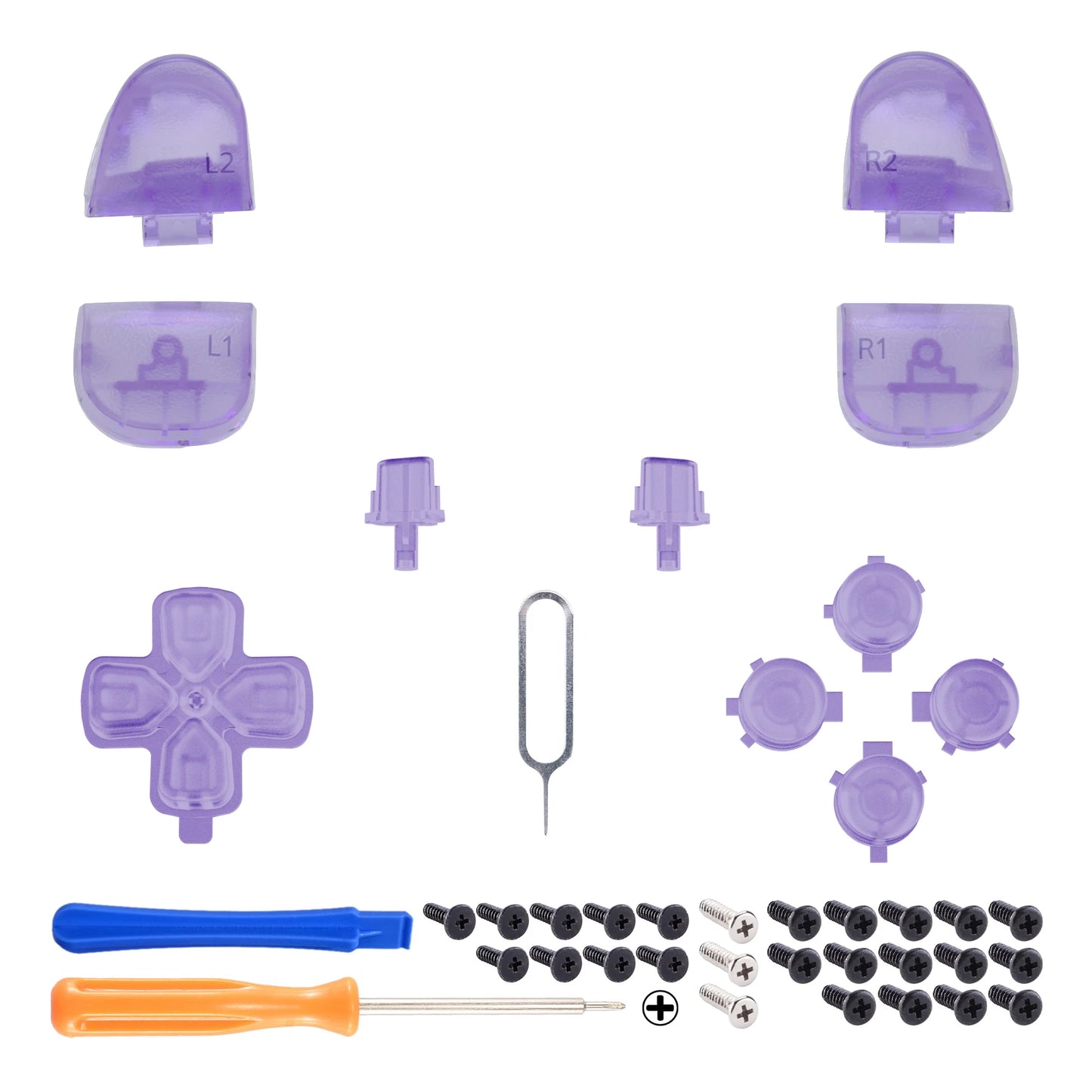 eXtremeRate Full Set Buttons Compatible with ps5 Controller BDM-030/040/050,  D-pad R1 L1 R2 L2 Share Options Face Button