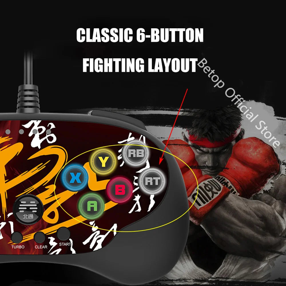 BEITONG C3 Fighting Gamepad for PC/Steam/Android/TV