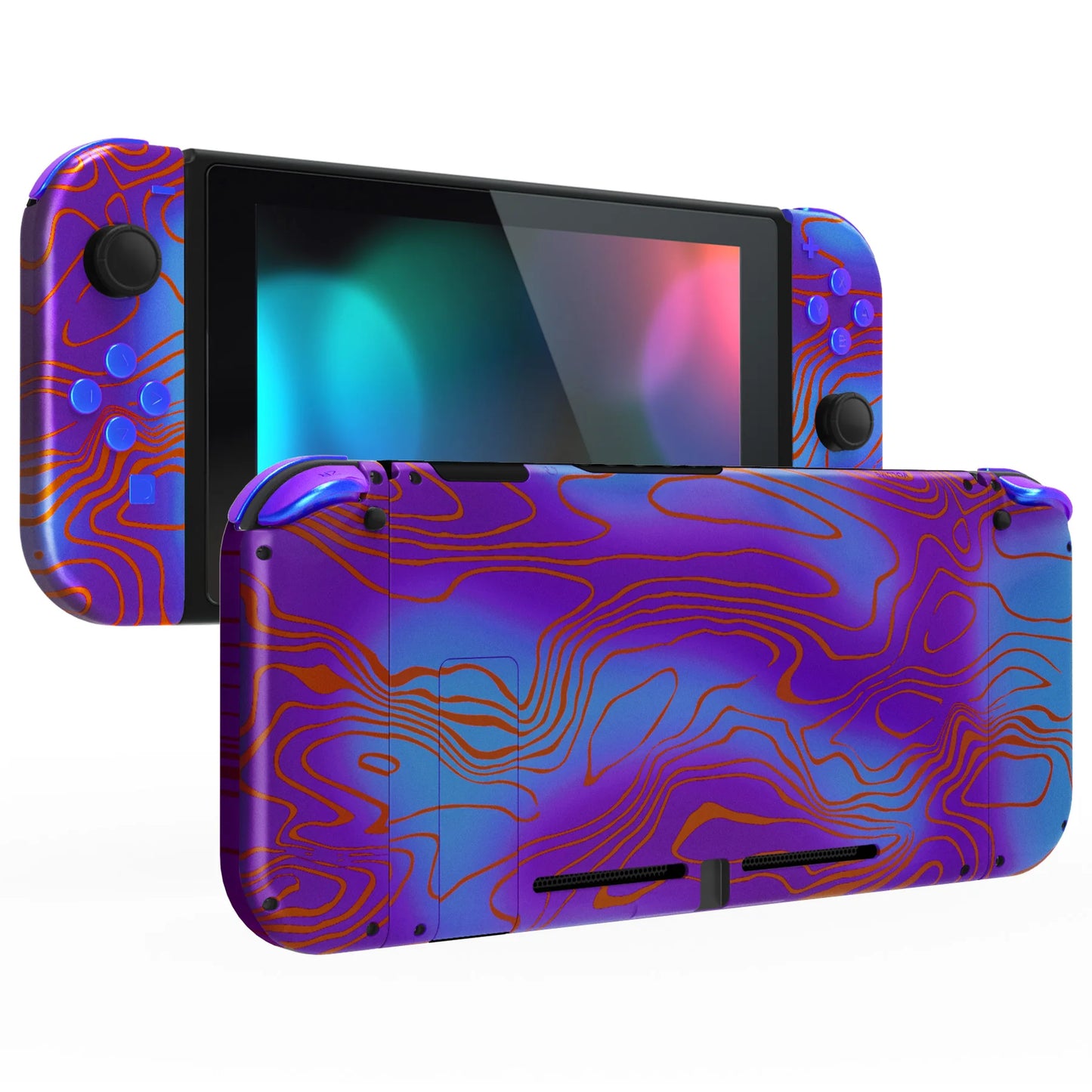 eXtremeRate Custom Patterned Console Back Plate Housing Shell with Full Set Buttons for Nintendo Switch