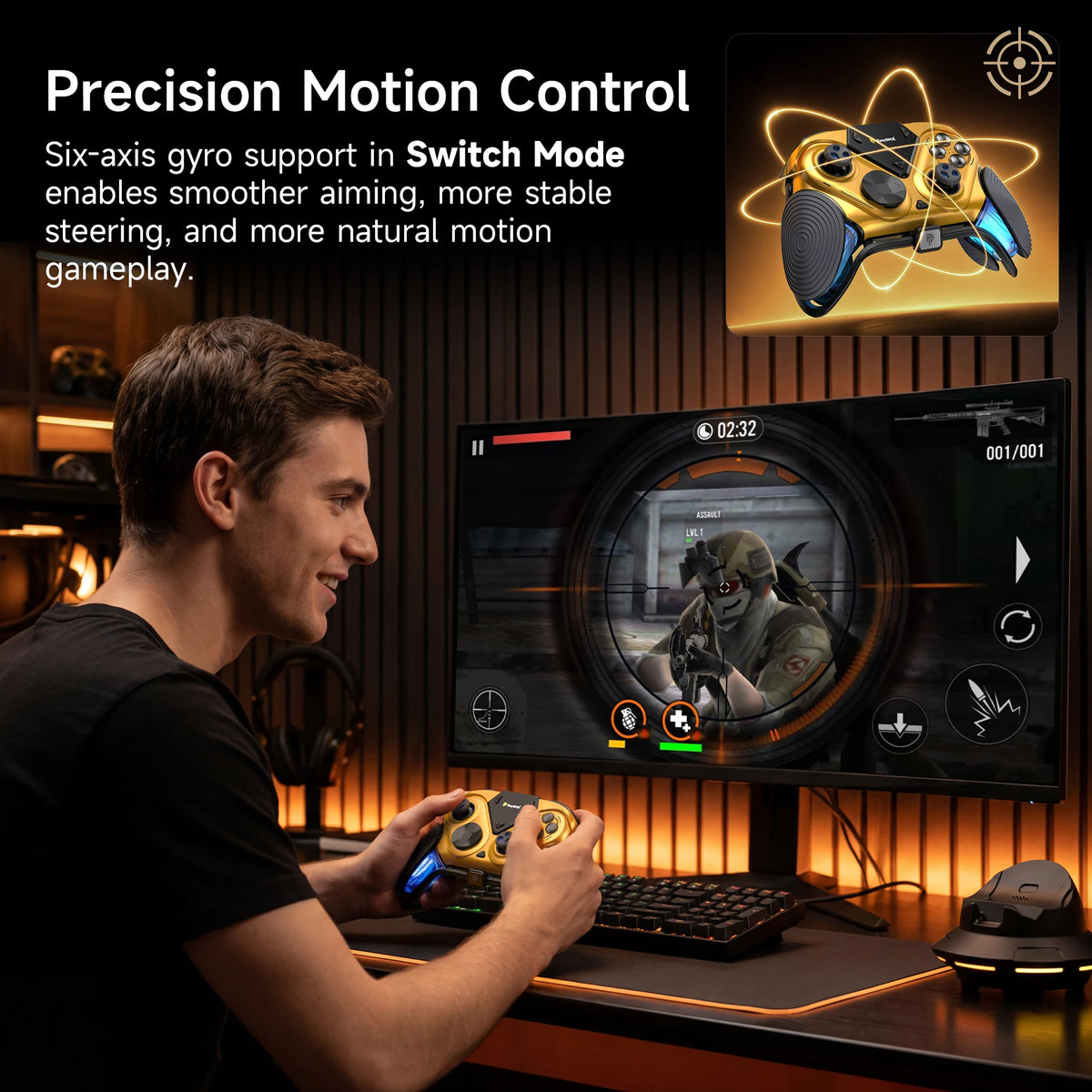 EasySMX Dune 8K Wireless Gaming Controller For PC/Steam/Switch/Android/iOS