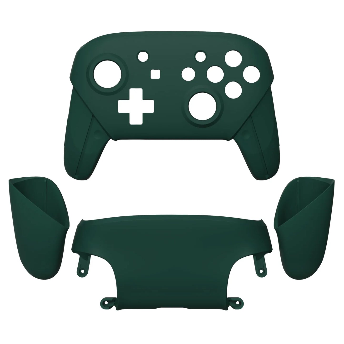 eXtremeRate Full Set Housing for NS Switch Pro Controller, Faceplate Backplate with Handles - Transparent & Single Seires