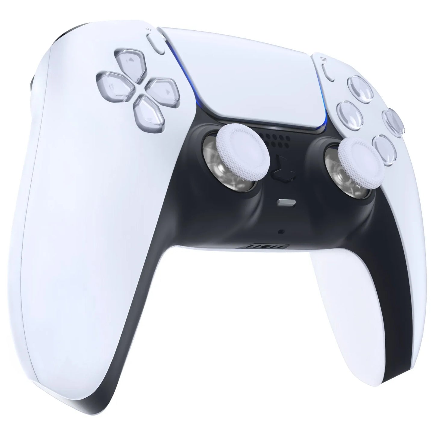 eXtremeRate 2 PCS Clear 3D Joystick Caps for PS5 for PS4 All Model Controllers Replacement Thumbsticks Analog Thumb Sticks Grip