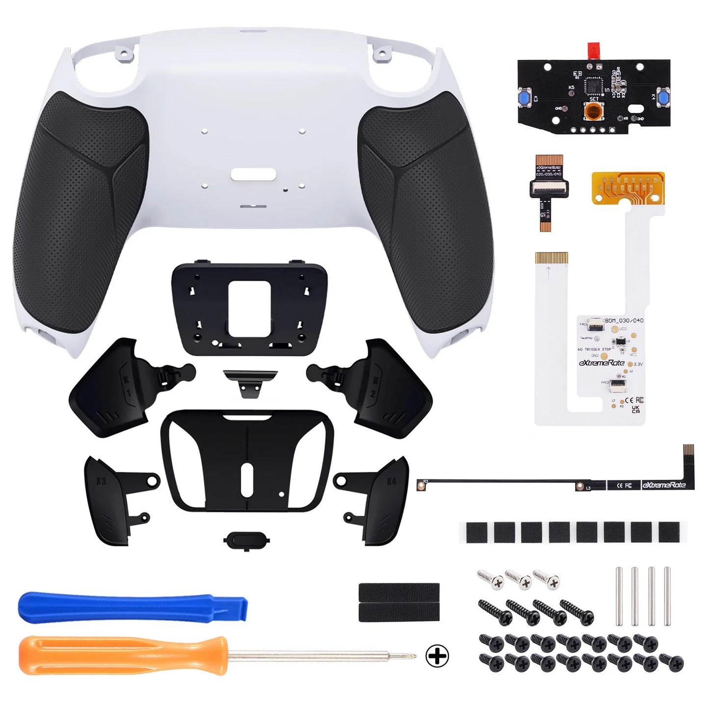 eXtremeRate Programable RISE4 V3 Remap Kit for ps5 Controller BDM-030/040/050, Upgrade Board & Redesigned Back Shell & Buttons