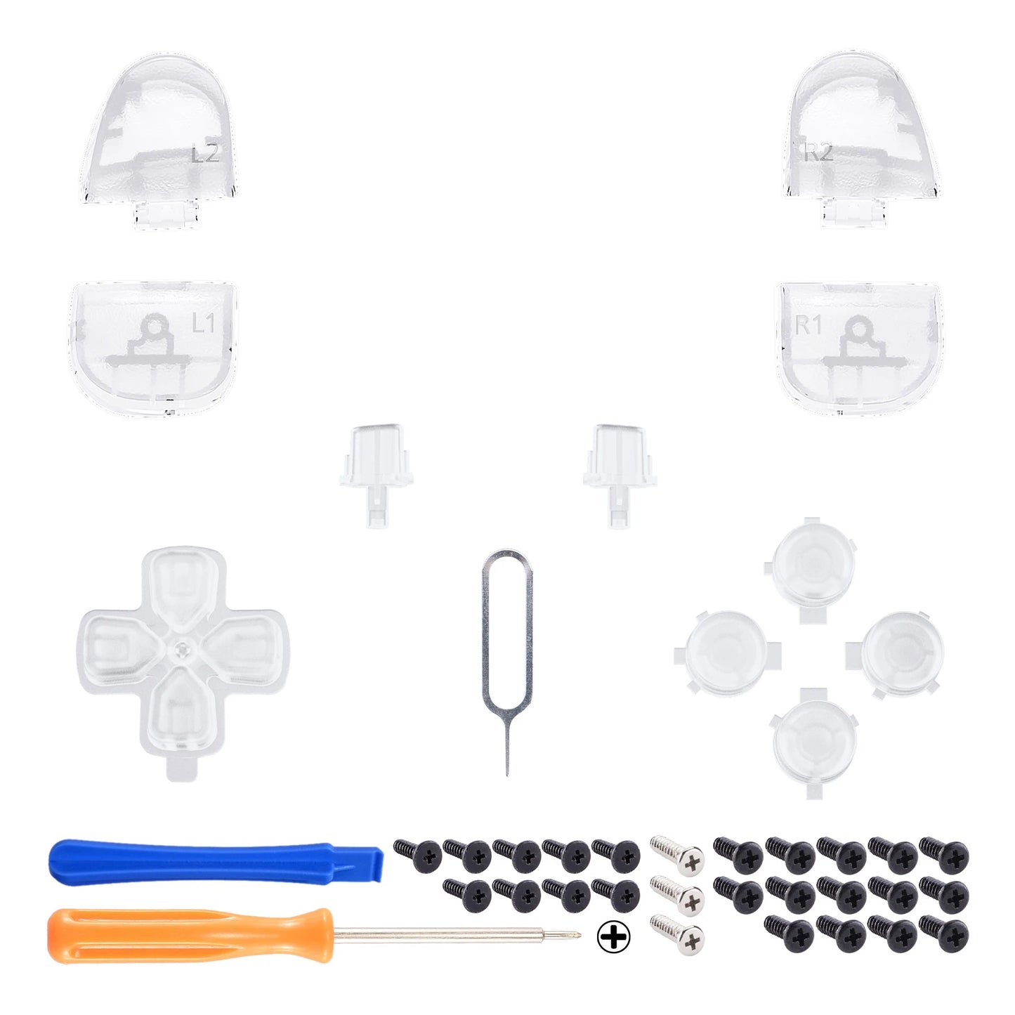 eXtremeRate Full Set Buttons Compatible with ps5 Controller BDM-030/040/050,  D-pad R1 L1 R2 L2 Share Options Face Button