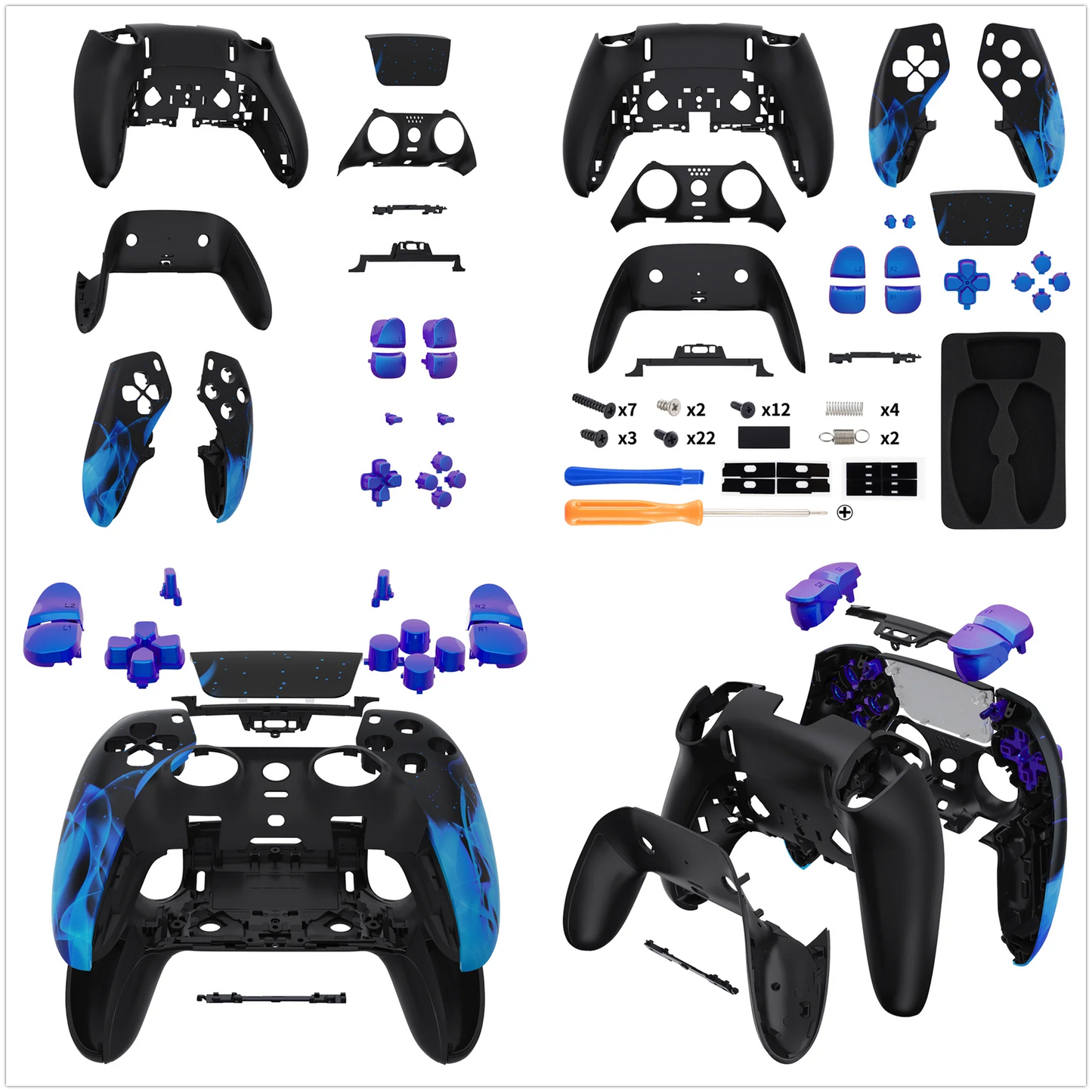 eXtremeRate Full Set Housing Shell with Buttons Touchpad Cover for ps5 Edge Controller - Patterned Series