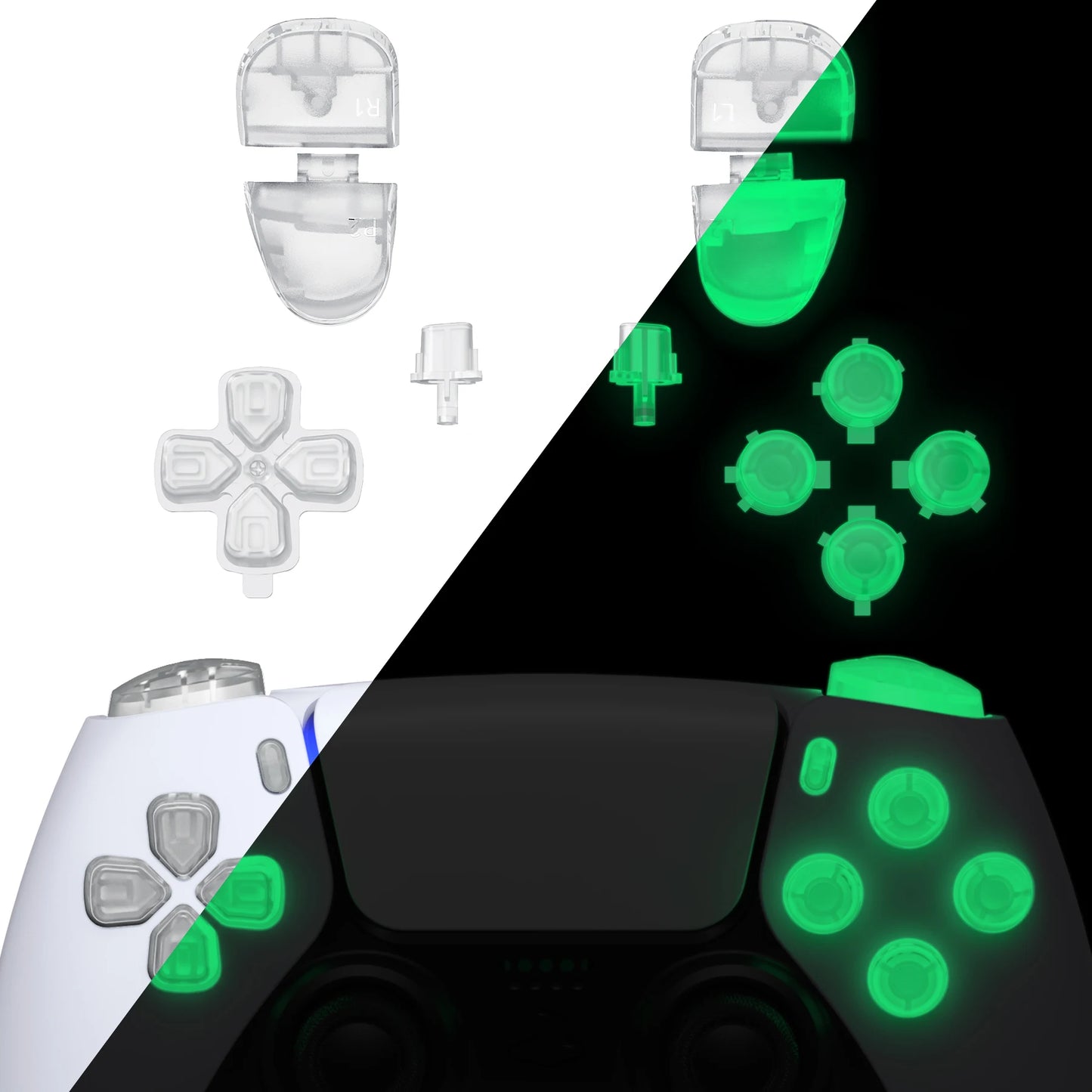 eXtremeRate Full Set Buttons Compatible with ps5 Controller BDM-030/040/050,  D-pad R1 L1 R2 L2 Share Options Face Button