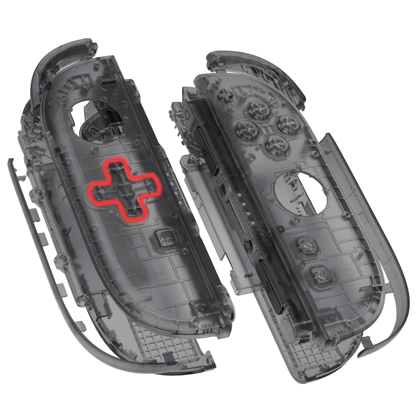 eXtremeRate for Joycon 2, for Nintendo Switch 2 Replacement Housing (D-Pad Version) Buttons - Clear Slate Black