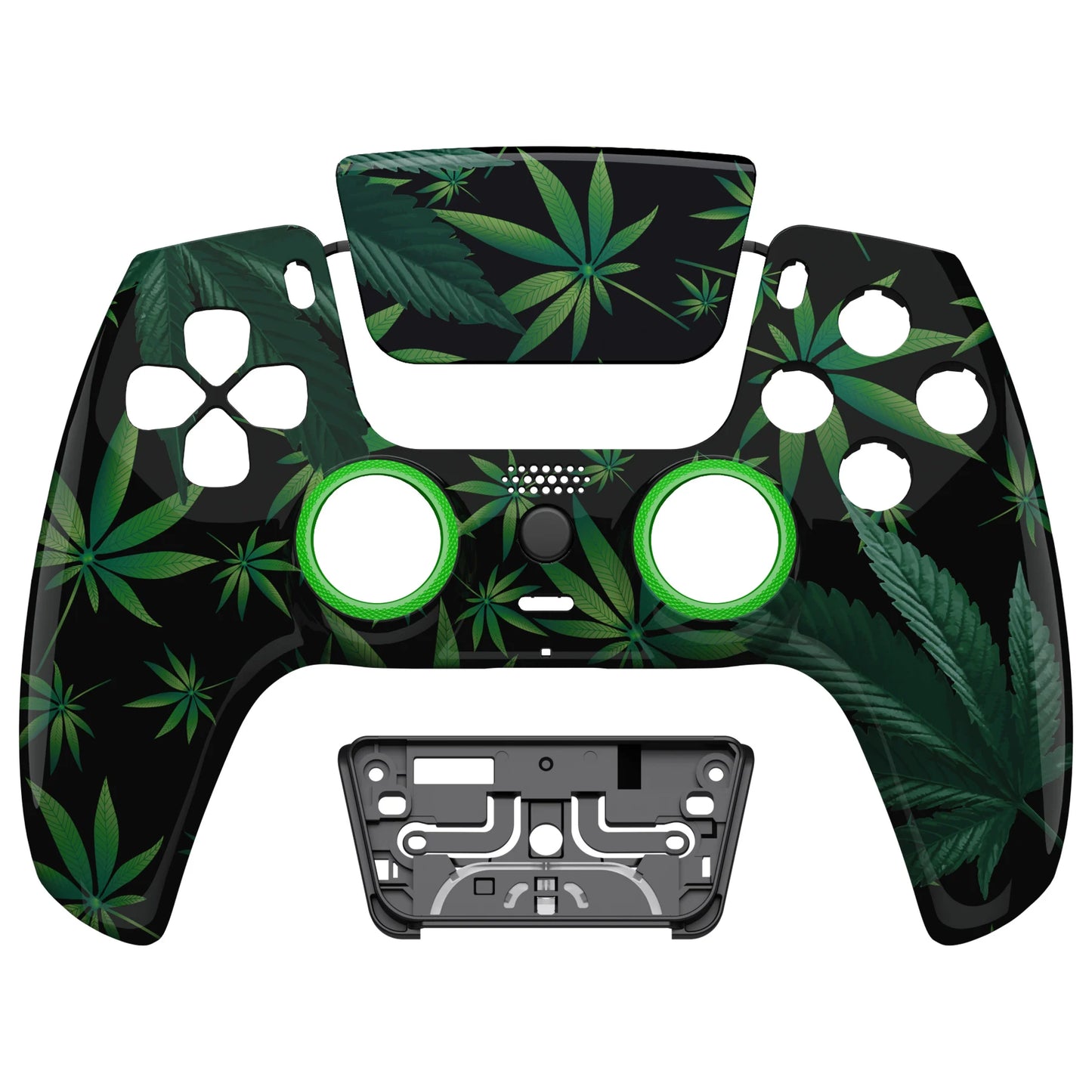 eXtremeRate LUNA Redesigned Shell Touchpad for ps5 Controller BDM-010/020/030/040/050 - Green Weeds