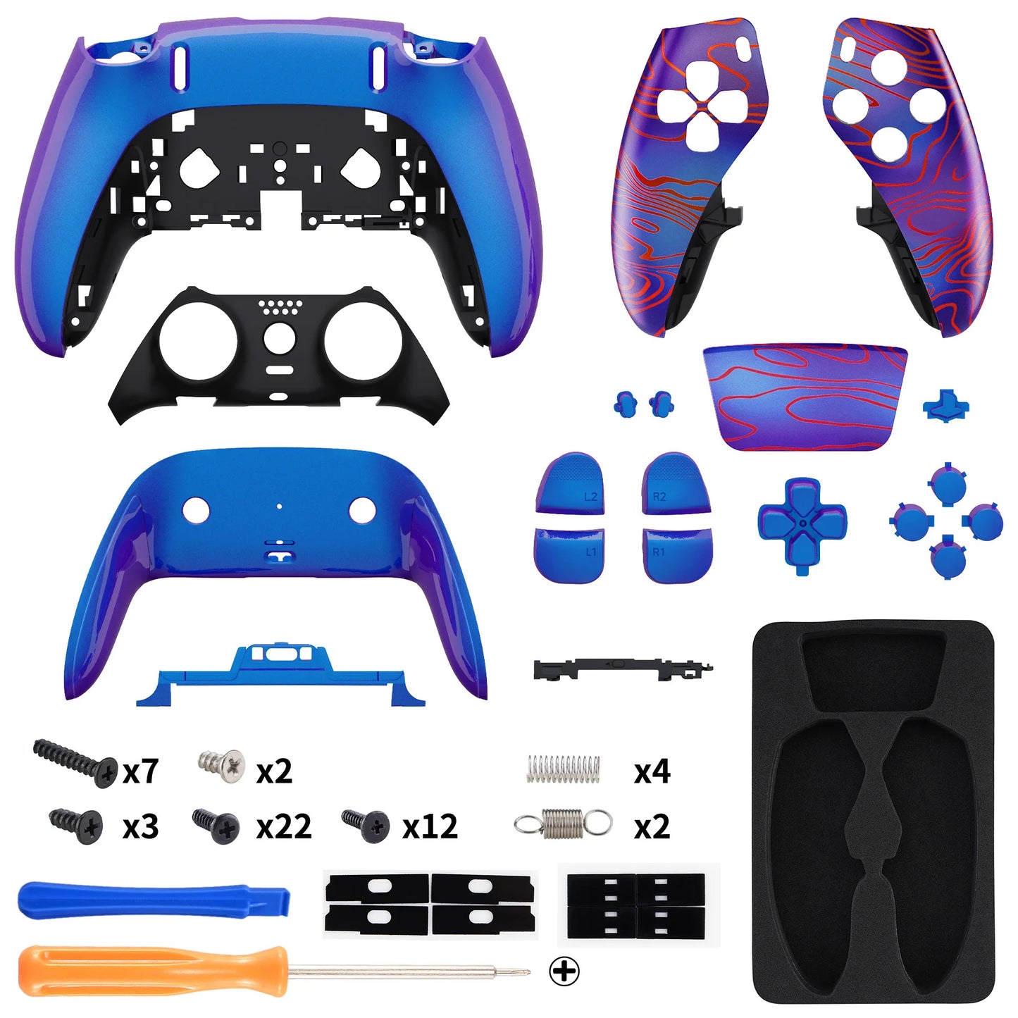 eXtremeRate Full Set Housing Shell with Buttons Touchpad Cover for ps5 Edge Controller - Patterned Series
